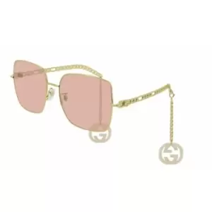 image of Gucci - GG 0724S (003) Womens Sunglasses Gold/Pink