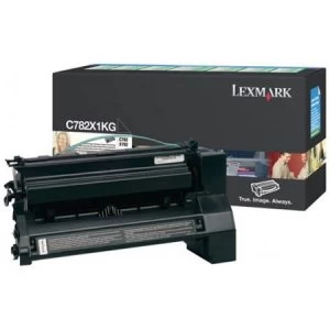 image of Lexmark C782X1KG Black Laser Toner Ink Cartridge