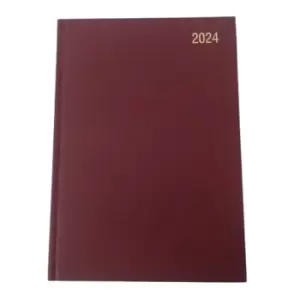 image of ValueX Diary A5 Day To Page Appointment 2024 Burgundy