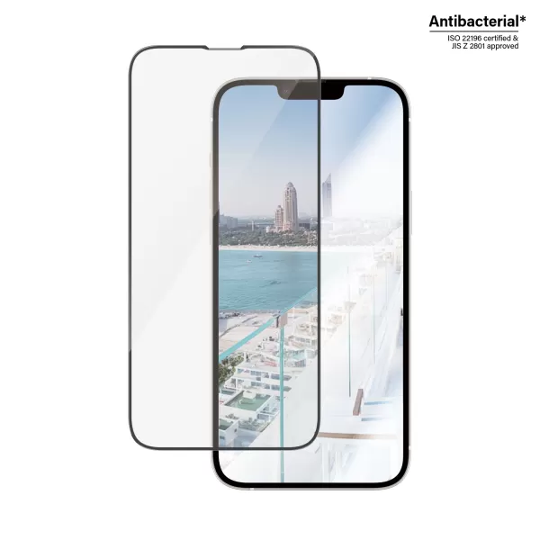 Image of iPhone 13 Pro Max/14 Plus PanzerGlass UltraWide Fit Anti-Reflective EasyAligner Screen Protector - Black Edge