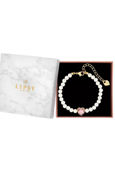 Image of Pearl Pink Heart Bracelet - Gift Boxed