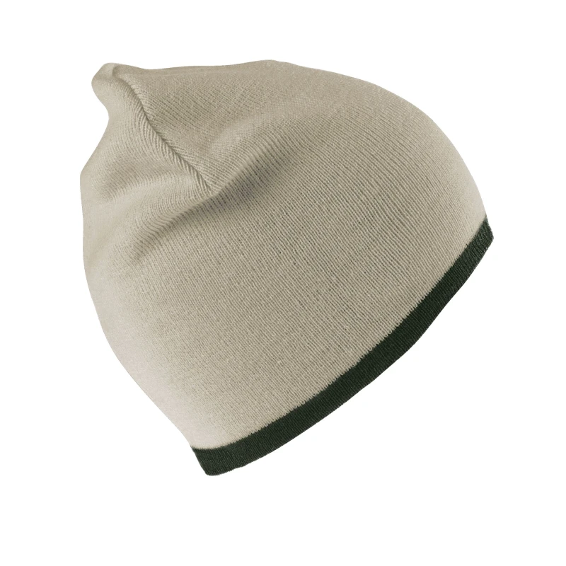 Image of Result Result Men Reversible Fashion Beanie in Stone Stone One Size Male 5063470999415