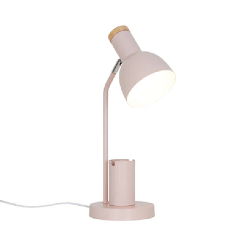 Image of Nordlux Devone Metal Table Lamp Pen & Phone Holder Pink,mains