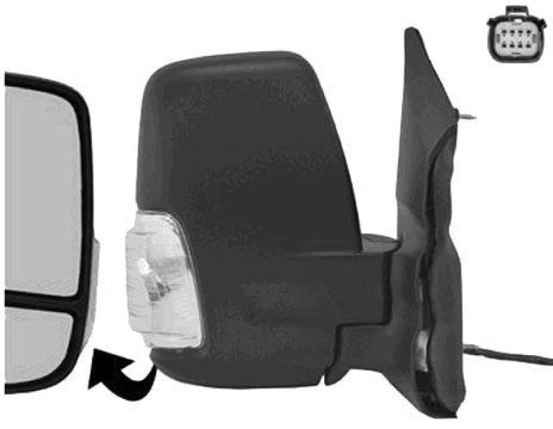 Image of VAN WEZEL 1991806 Wing mirror * HAGUS * Right, black, Short mirror arm Outside Mirror (50)