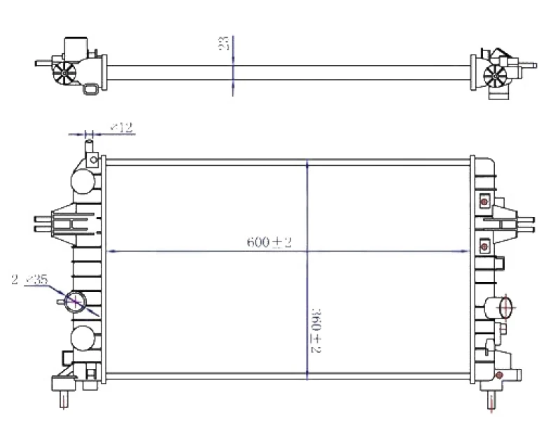Image of TYC 725-0036-R Engine radiator Mechanically jointed cooling fins, Manual Transmission Radiator,engine cooling (470)