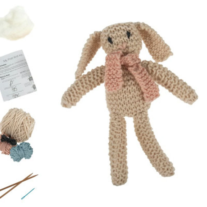 Image of Groves Of Thames My First Knit - My First Knitting Kit: Bunny In Scarf - Trimits