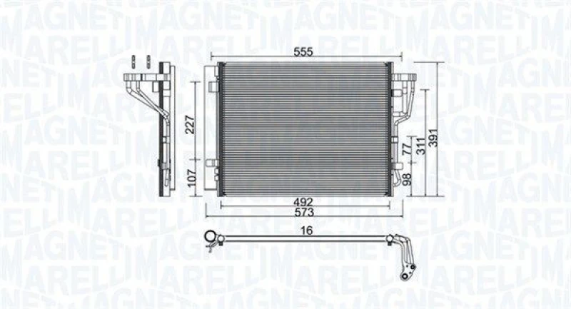 Image of MAGNETI MARELLI Air conditioning condenser MAGNETI MARELLI 350203976000