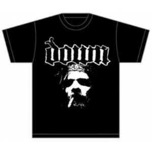 Image of Down Face Mens T Shirt: Black Large