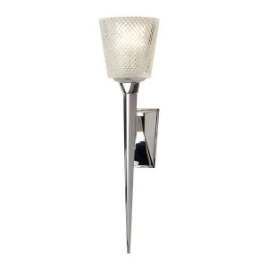 Image of 1 Light Wall Light Polished Chrome Glass Shade, G9