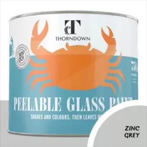 Image of Thorndown Zinc Grey Peelable Glass Paint 150ml - Opaque
