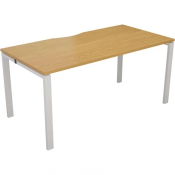 Image of 1 Person Bench Desk 1400X800MM Each - White/Oak