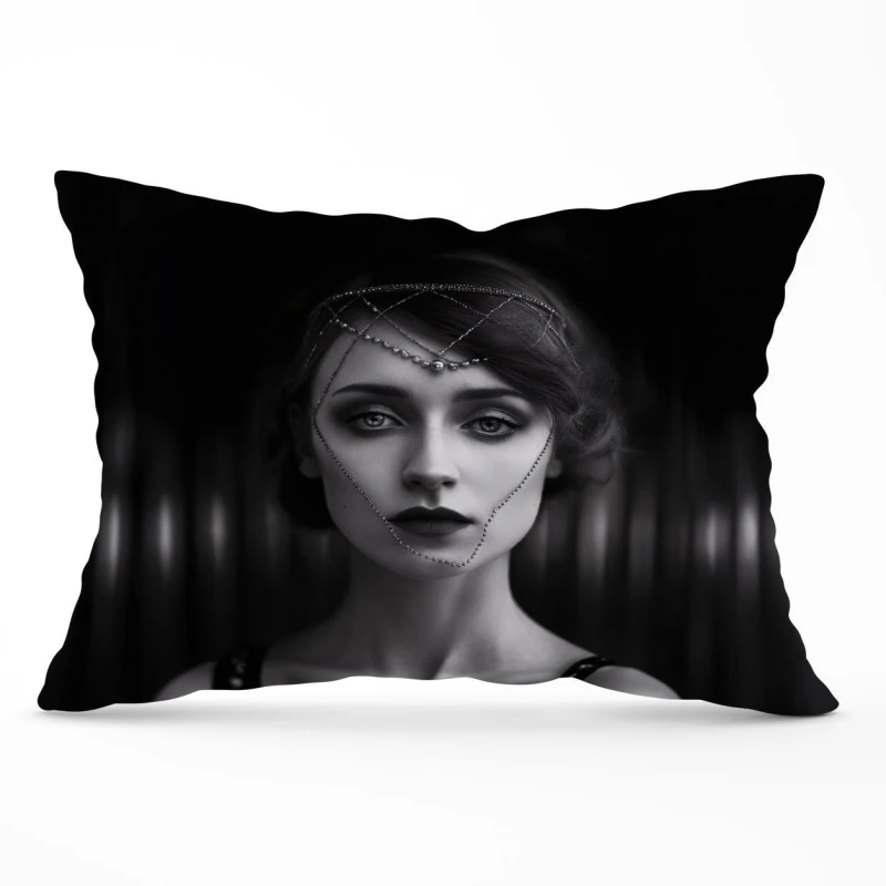Image of Warren Reed - Designer Edwardian Ballerina Cushions in Black Size: 45cm x 45cm Black Unisex 45cm x 45 cm
