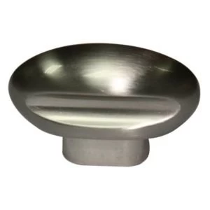 Image of BQ Satin Nickel effect Oval Furniture knob L43mm Pack of 1