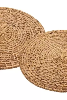 image of Artesa Bamboo Rattan Placemats, Set of Two, 28cm, Gift Tagged