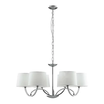Image of Fan Europe Lighting - Fan Europe Astoria - Chandelier 6 Light, Chrome, White, E27