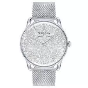 image of August Berg x Morris & Co Pure Silver Strawberry Thief Ss Mesh 38Mm Watch M1ST0538E20MSL