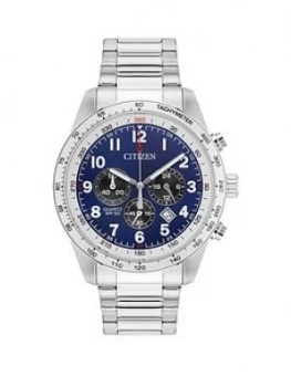 image of Citizen AN8160-52L Blue Dial Chronograph Stainless Steel Bracelet Mens Watch, One Colour, Men