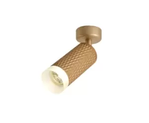 Image of 1 Light Surface Mounted Spotlight GU10, Champagne Gold, Acrylic Ring