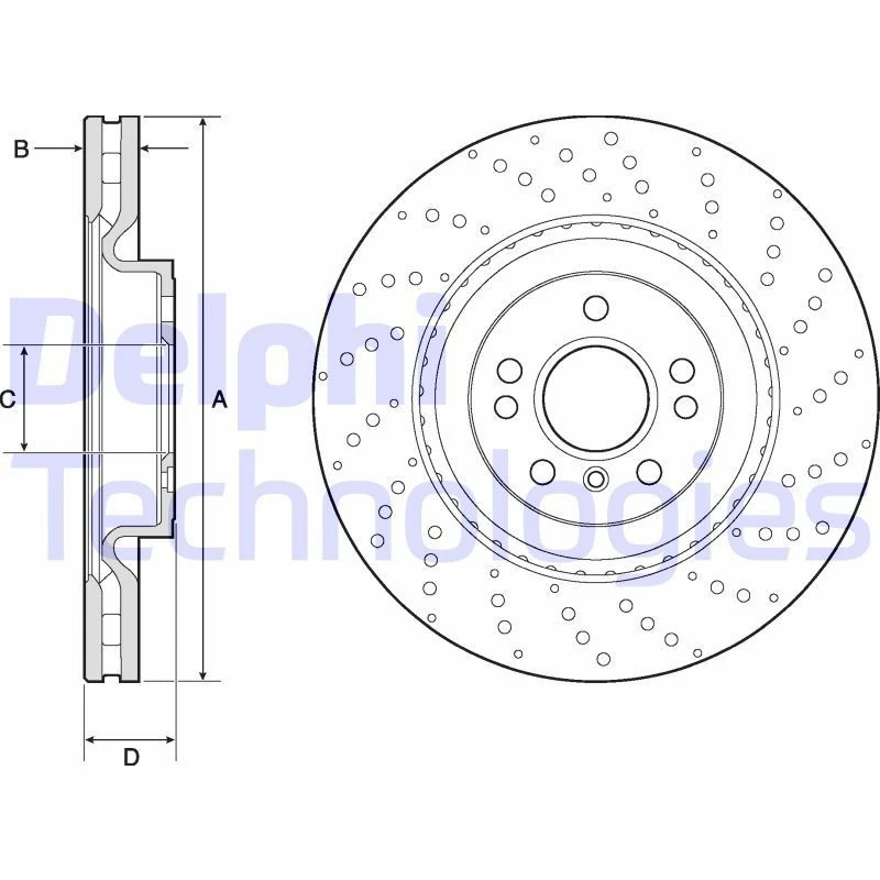 Image of DELPHI Brake disc DELPHI BG9149C