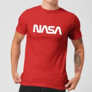 Image of NASA Worm White Logotype T-Shirt - Red - L