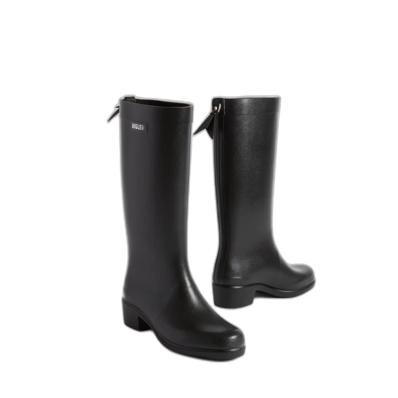 Image of Aigle Myrica Rubber Womens Calf Length Boots - Noir - Size:UK 2.5
