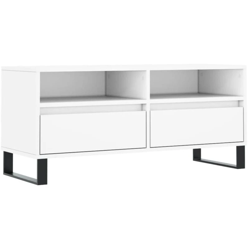 Image of Vidaxl TV Cabinet White 100X34.5X44.5cm Engineered Wood, White 831244