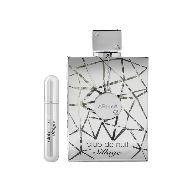 Image of Armaf Mens Club De Nuit Sillage Eau de Parfum 250ml + FREE Refillable 5ml in Silver Silver Male 250ml