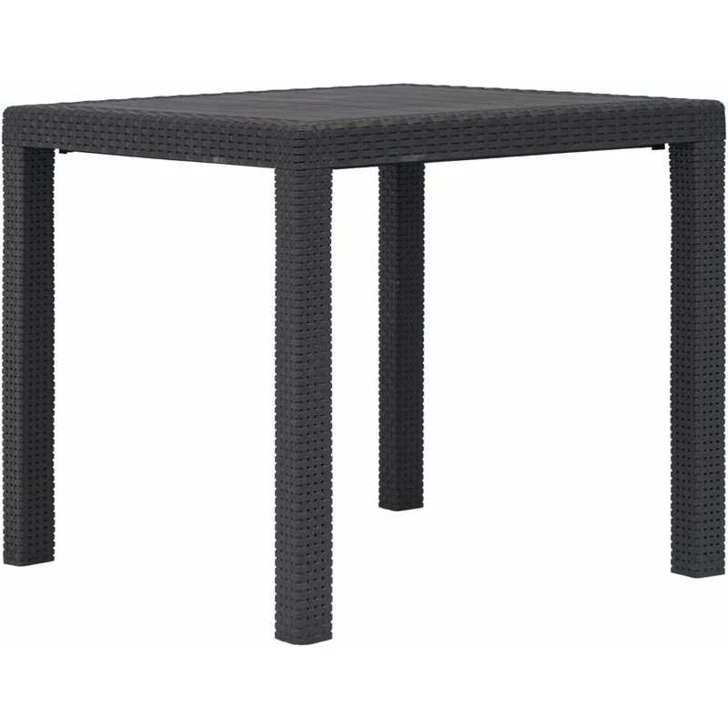 Image of vidaXL Garden Table Brown 79x79x72cm Plastic Rattan Look Outdoor Furniture