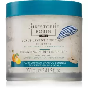 image of Christophe Robin Cleansing Purifying Scrub with Sea Salt La French Riviera Purifying Shampoo with Exfoliating Effect Limited Edition 250ml