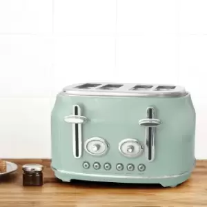 Image of Dunelm Retro 4 Slice Seafoam Toaster