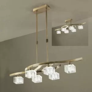 Image of Cuadrax telescopicSemi Ceiling Light 6 Bulbs G9, antique brass