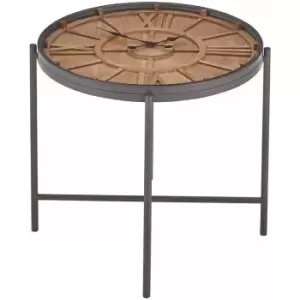 Image of Trinity Round Clock Side Table - Premier Housewares