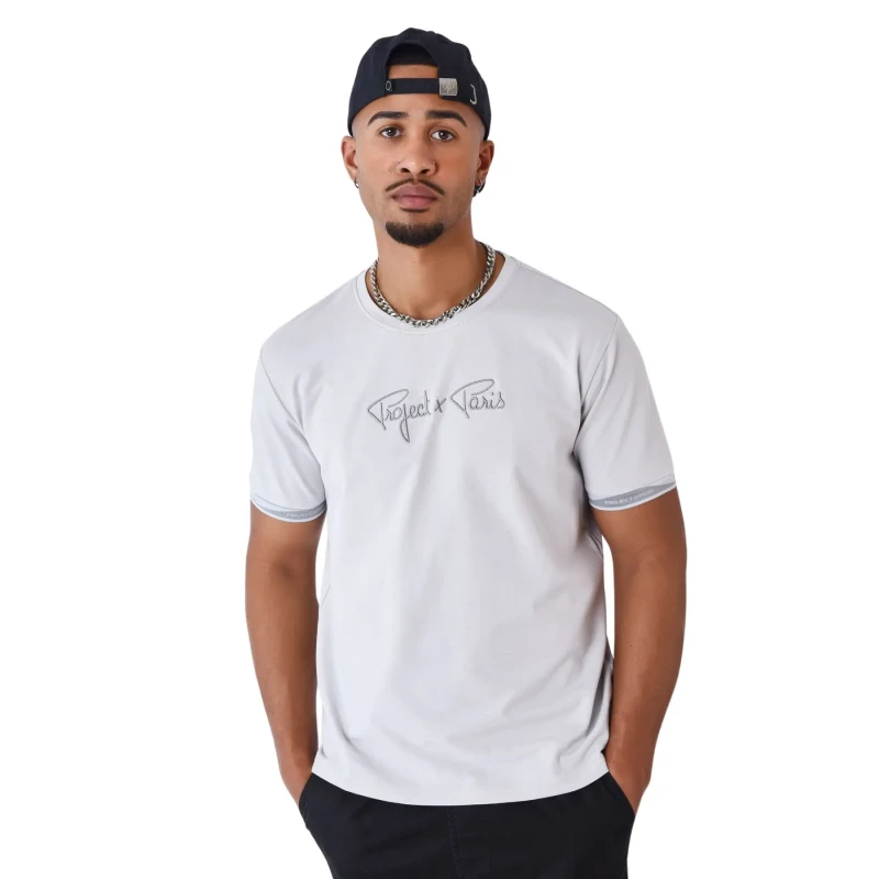 Image of Project X Paris Classic ribbed T-Shirt Project X Paris Wavy Gris Male XS