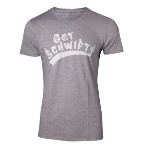 image of Rick and Morty - Get Schwifty Mens Medium T-Shirt - Grey