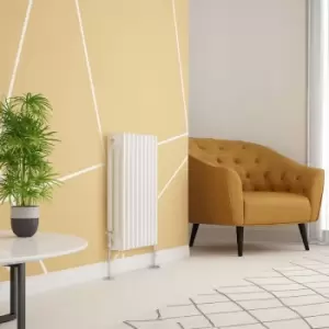Image of Traditional Cast Iron Style White Triple Horizontal Radiator 600 x 425mm