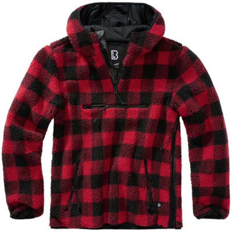 Image of Brandit Teddyfleece Worker Pullover Red/black Size X Large