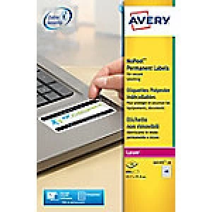 Image of Avery L6145-20 Permanent Labels A4 White 45.7 x 25.4mm 20 Sheets of 40 Labels