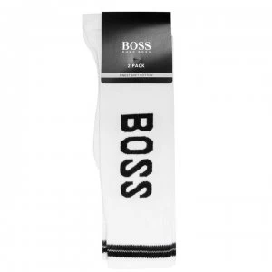 image of Hugo Boss 2 Pack Logo Socks White