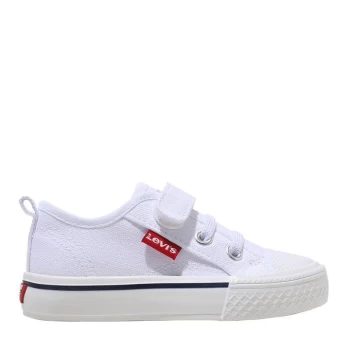 image of Levis Maui Canvas Low Kids Trainers - White