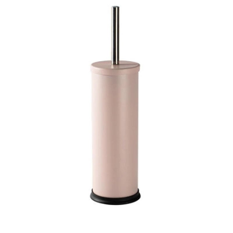 Image of Harbour Housewares Toilet Brush & Holder - Matt Pink - Round Stainless Steel Non Slip Rust Resistant Toilet Cleaning Brush Set