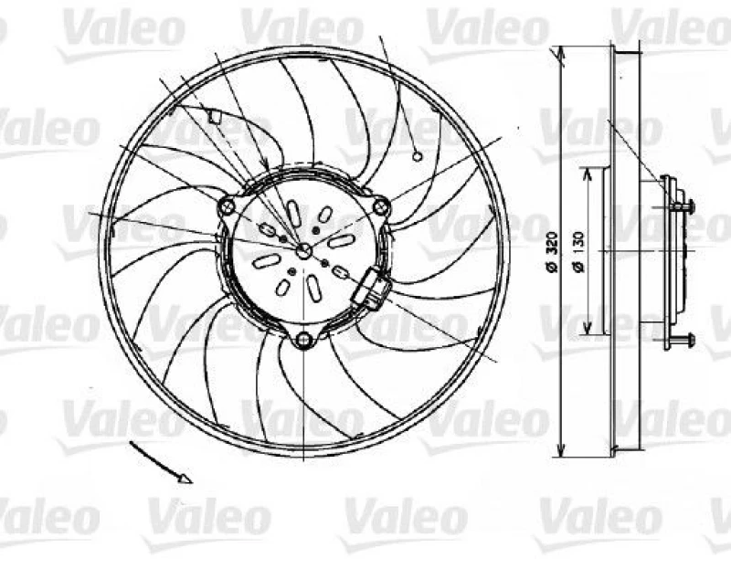 Image of Fan, radiator VALEO 696082