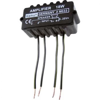 image of Kemo M033N Mono amp Component 9 V DC, 12 V DC, 18 V DC, 20 V DC 18 W 4 Ω