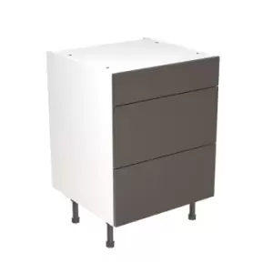 Image of KitchenKIT Slab 60cm 3-Drawer Unit - Gloss Graphite