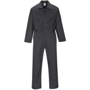 image of Portwest - C813BKRS - sz Long S Liverpool Zip Coverall - Black - Black