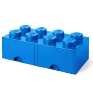 image of LEGO Storage 8 Knob Brick - 2 Drawers (Bright Blue)