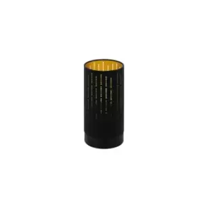 Image of Table Lamp Colour Black Shade Black Gold Fabric With Cut Outs Bulb E27 1x40W
