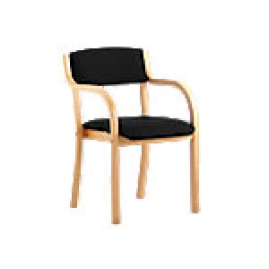 Image of Visitor Chair Madrid Straight Leg Black With Arms