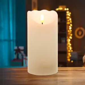 image of Festive 15cm Battery Operated LED Pillar Candle