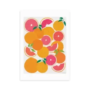 East End Prints Grapefruit Harvest Print Orange/Green