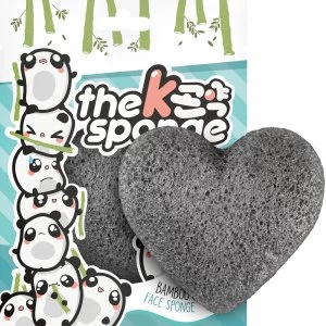 image of The Konjac Sponge Company K-Sponge Heart Sponge - Bamboo Charcoal 12g